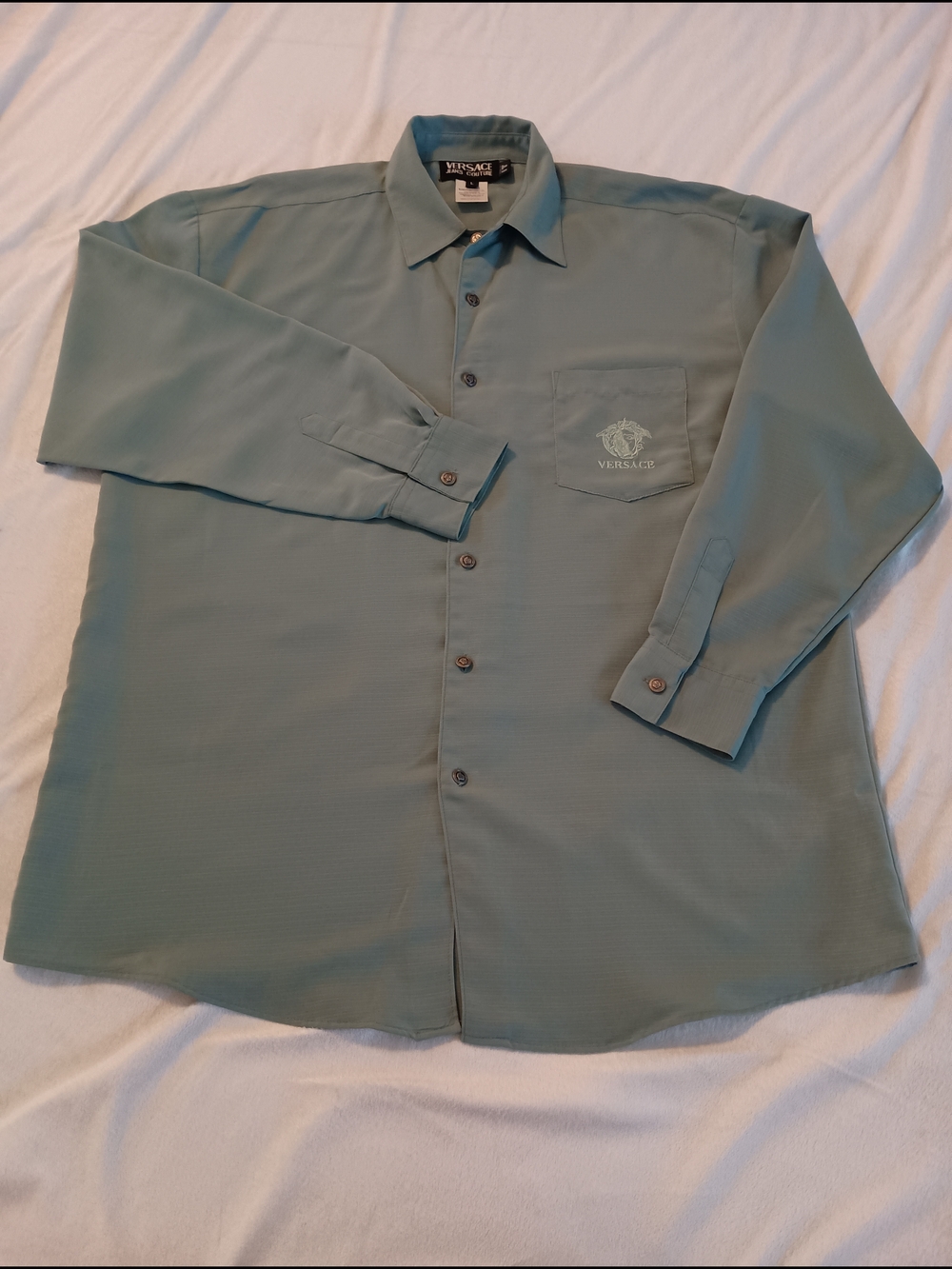 Vintage Versace Jeans Couture Men’s Button-Up Long Sleeve Shirt Made In Italy